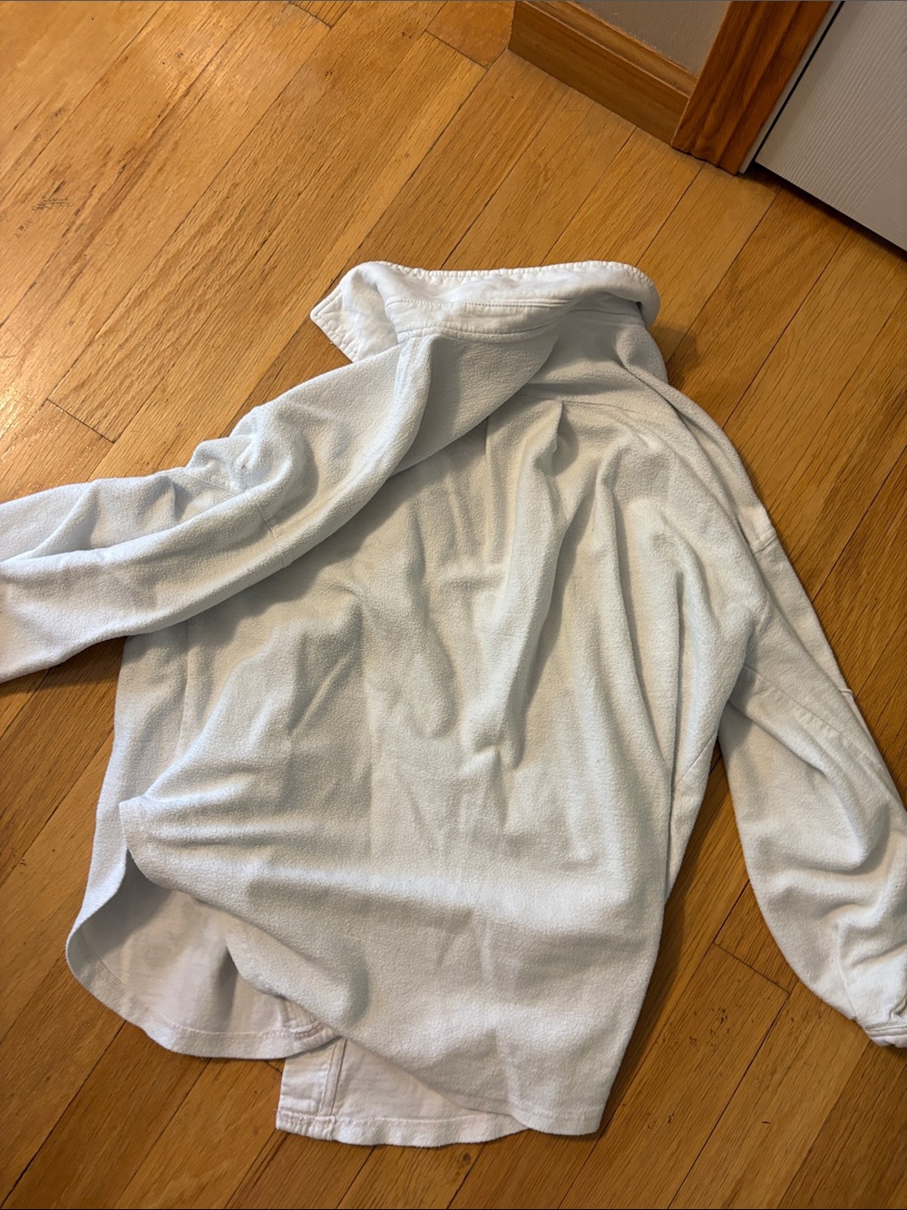 Free People Pale Blue Button-Front Shacket - Picture 6 of 6